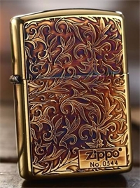 唐草之Zippo在側-燒金色系列 打火機 ZBT-3-20a
