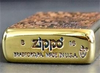 唐草之Zippo在側-燒金色系列 打火機 ZBT-3-20a