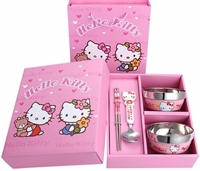 卡通兒童餐具四件套（叮當貓/hello Kitty）
