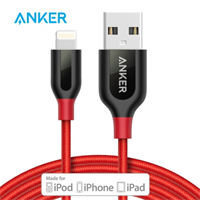 Anker安克 MFi認證 7/6/5s蘋果數(shù)據(jù)線 1.8米紅色掛裝