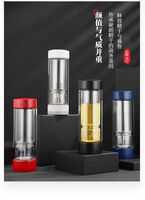 富光茶馬仕茶水分離雙層玻璃杯