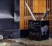 PS-L403（八千代）水晶筆筒+筆架